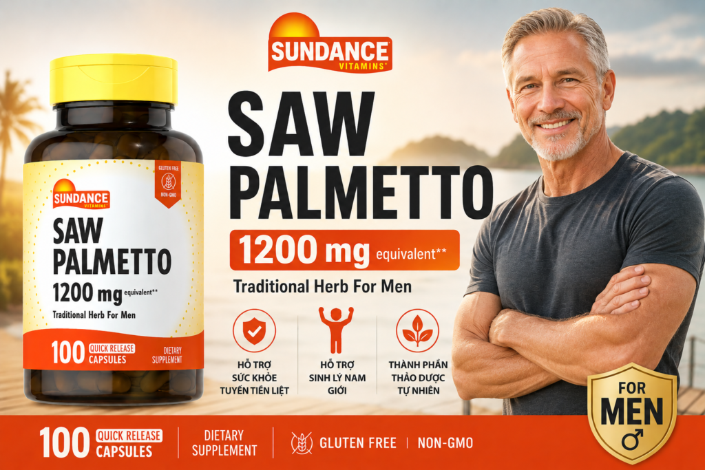 Thuốc Tiền Liệt Tuyến Sundance Saw Palmetto 1200mg Của Mỹ Chính Hãng Tại An Store