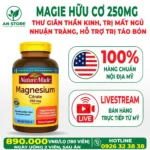 Viên Uống Magie Hữu Cơ Magnesium Citrate 250mg Của Mỹ, 100% Chính Hãng, Chuẩn Nội Địa Mỹ, Giá Tốt