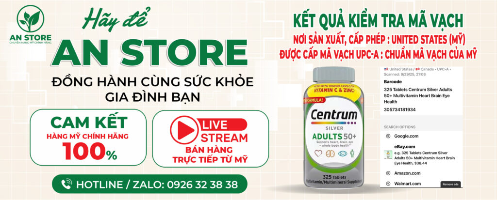 KẾT QUẢ KIỂM TRA MÃ VẠCH CENTRUM SILVER ADULTS 50+DO ANH STORE CUNG CẤP