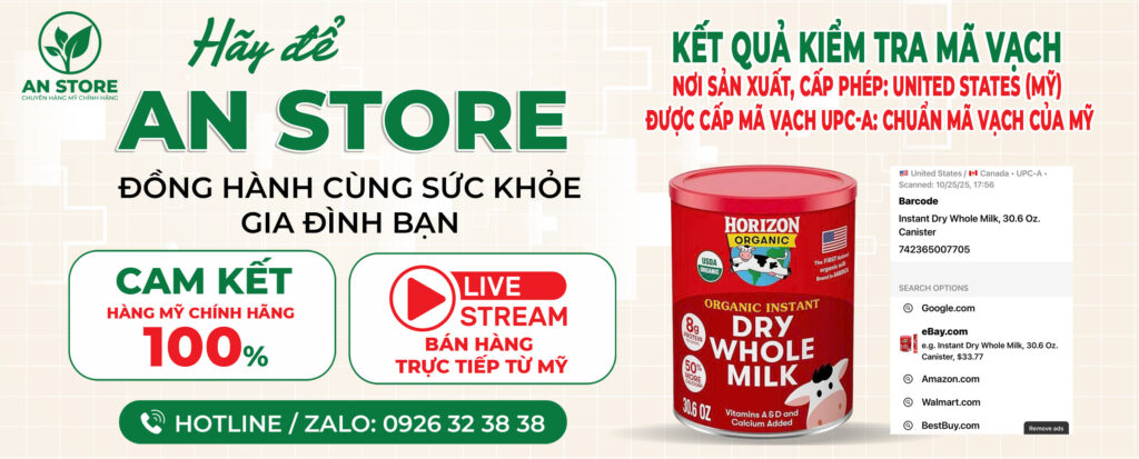 KẾT QUẢ KIỂM TRA MÃ VẠCH SỮA HORIZONE DO AN STORE CUNG CẤP