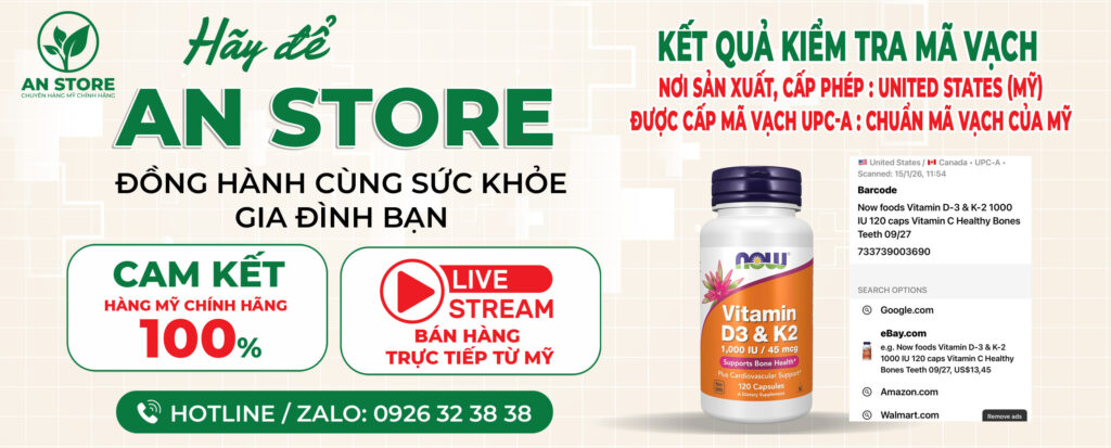 KẾT QUẢ QUÉT MÃ VẠCH NOW VITAMIN D3 & K2 DO AN STORE CUNG CẤP