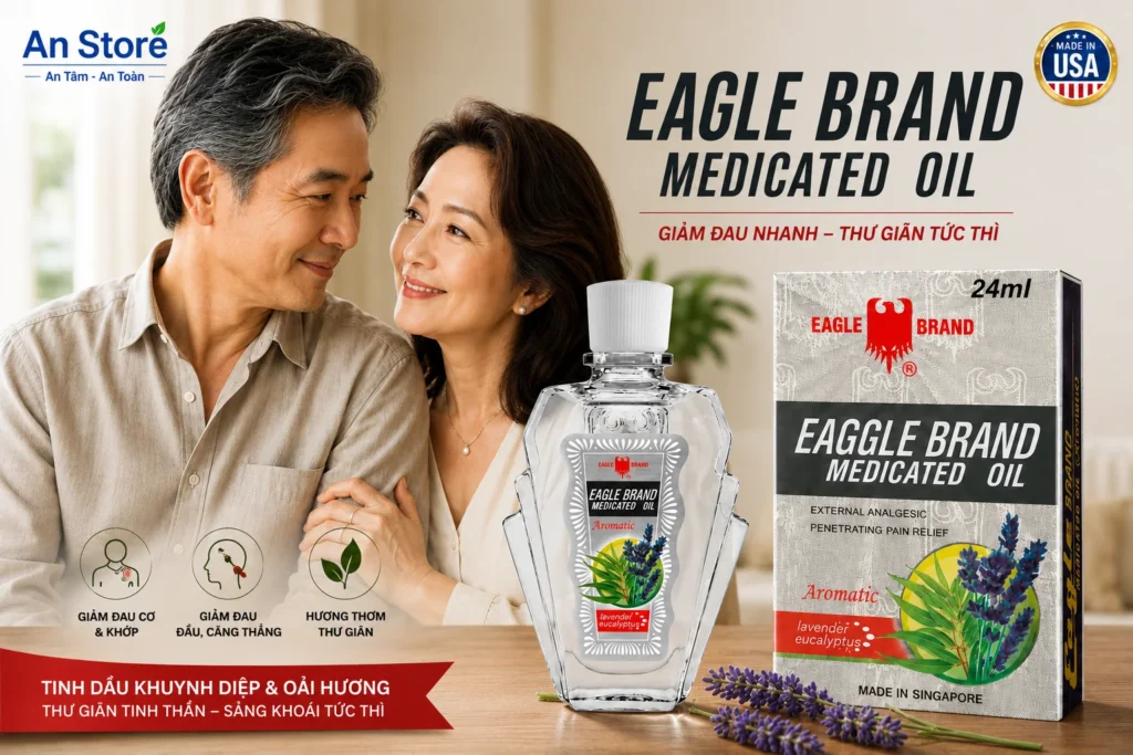 Dầu Gió Trắng Singapore Eagle Brand Medicated Oil 24ml Cho Thị Trường Nội Địa Mỹ Chính Hãng