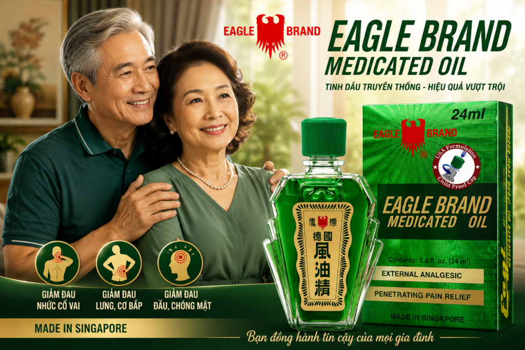 Dầu Gió Xanh Singapore Eagle Brand Medicated Oil 24ml Cho Thị Trường Nội Địa Mỹ