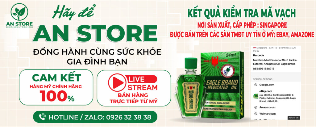 Dầu Gió Xanh Singapore Do An Store Cung Cấp Luôn Có Xuất Xứ Singapore, Được Bán Trên Ebay Tại Mỹ