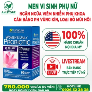 Men Vi Sinh Phụ Nữ Trunature Women’s Daily Probiotic 90 Viên Của Mỹ