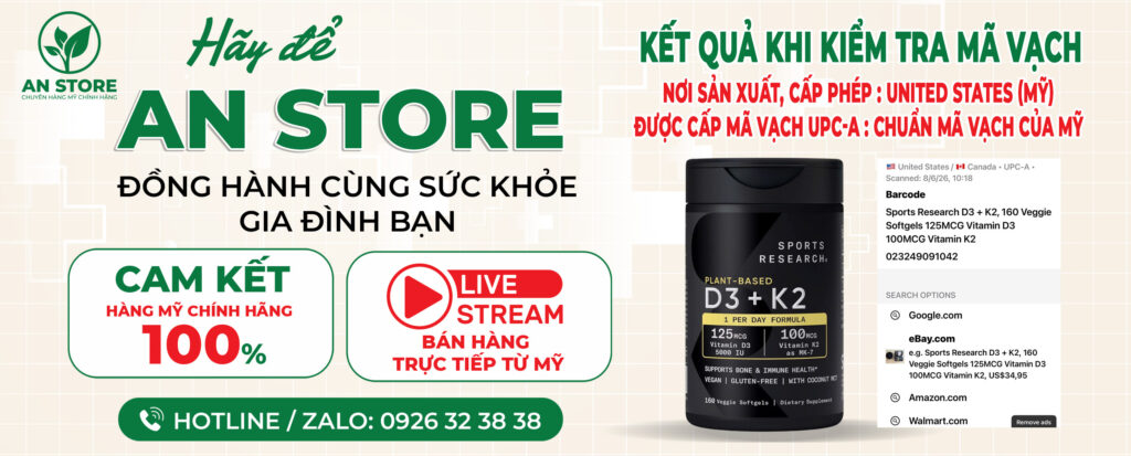 Sports Research D3 + K2 Do An Store Cung Cấp Luôn Có Mã Vạch Chuẩn Mỹ UPC-A
