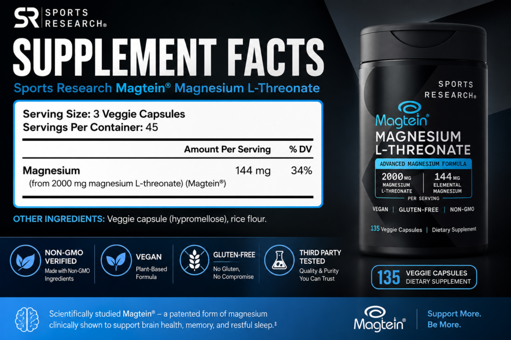 Thành Phần Viên Uống Sports Research Magnesium L-Threonate Của Mỹ