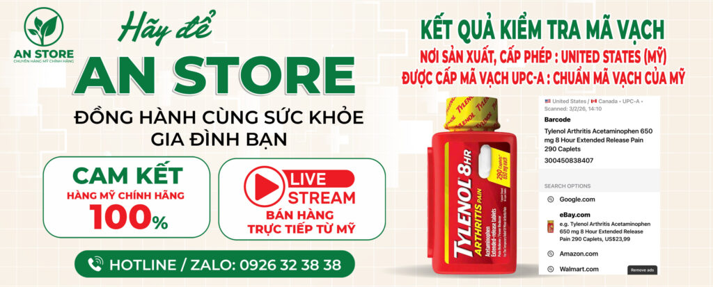 KẾT QUẢ KIỂM TRA MÃ VẠCH THUỐC TYLENOL 650MG DO AN STORE CUNG CẤP