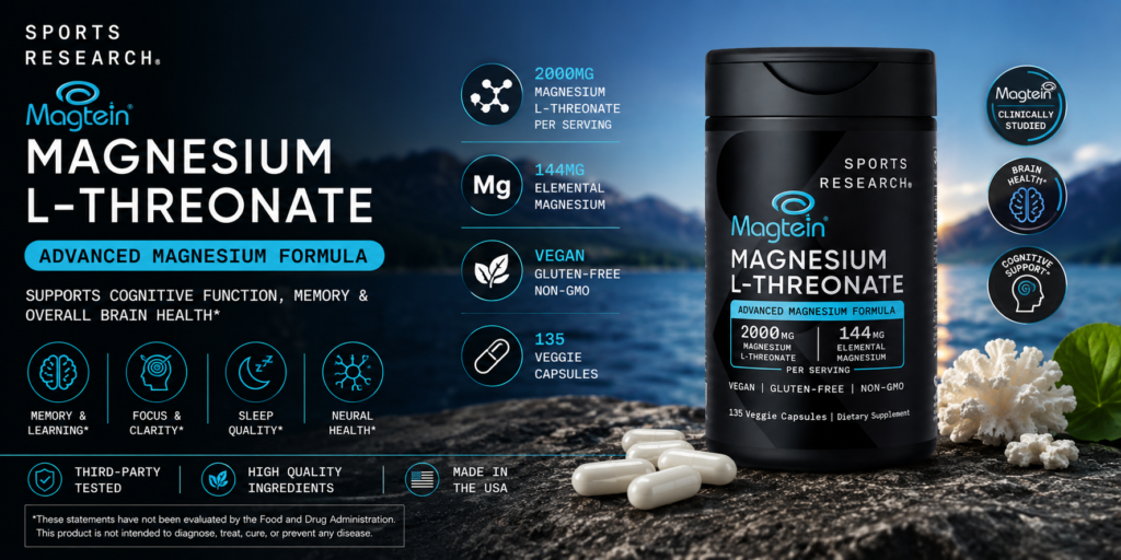 Viên Uống Sports Research Magnesium L-Threonate Của Mỹ Chính Hãng