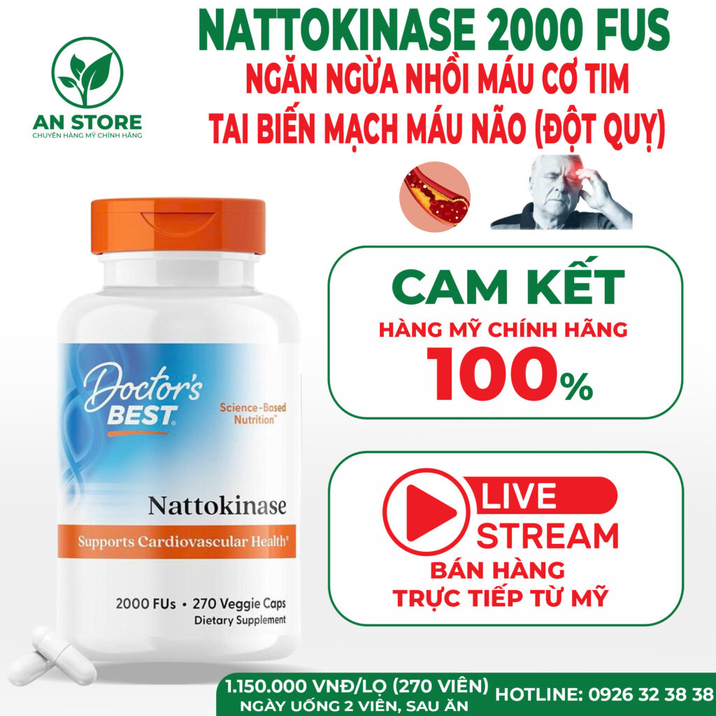 Thuốc Làm Tan Cục Máu Đông Doctor’s Best Nattokinase 2000 FUs Của Mỹ