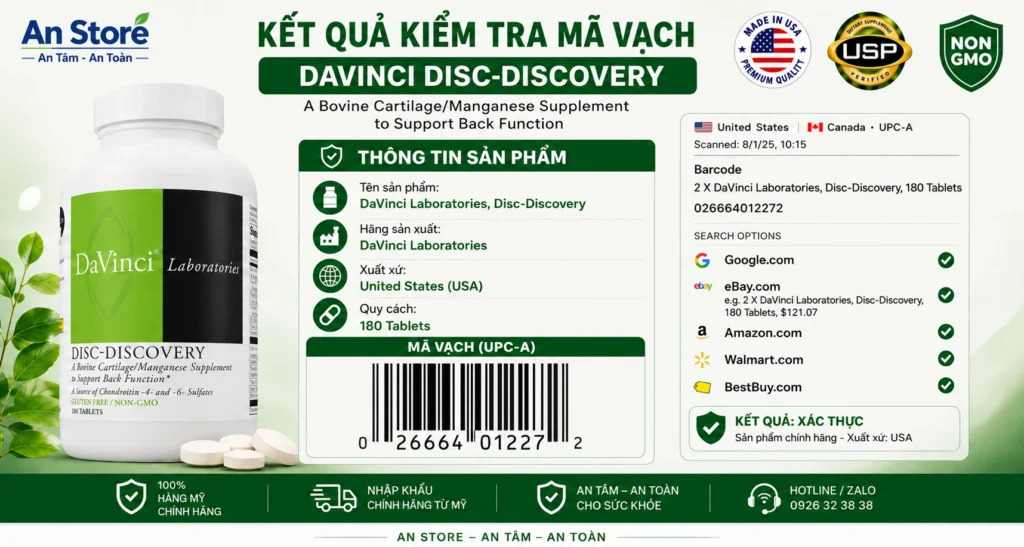 Davinci Disc Discovery Do An Store Cung Cấp Luôn Có Mã Vạch Chuẩn Mỹ UPC-A