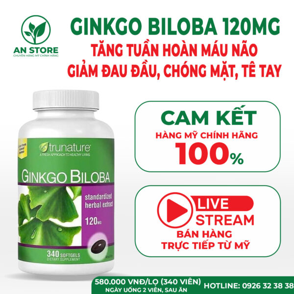Thuốc Bổ Não Ginkgo Biloba 120mg 340 Viên Của Mỹ