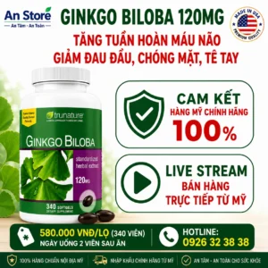 Thuốc Bổ Não Trunature Ginkgo Biloba 120mg 340 Viên Của Mỹ