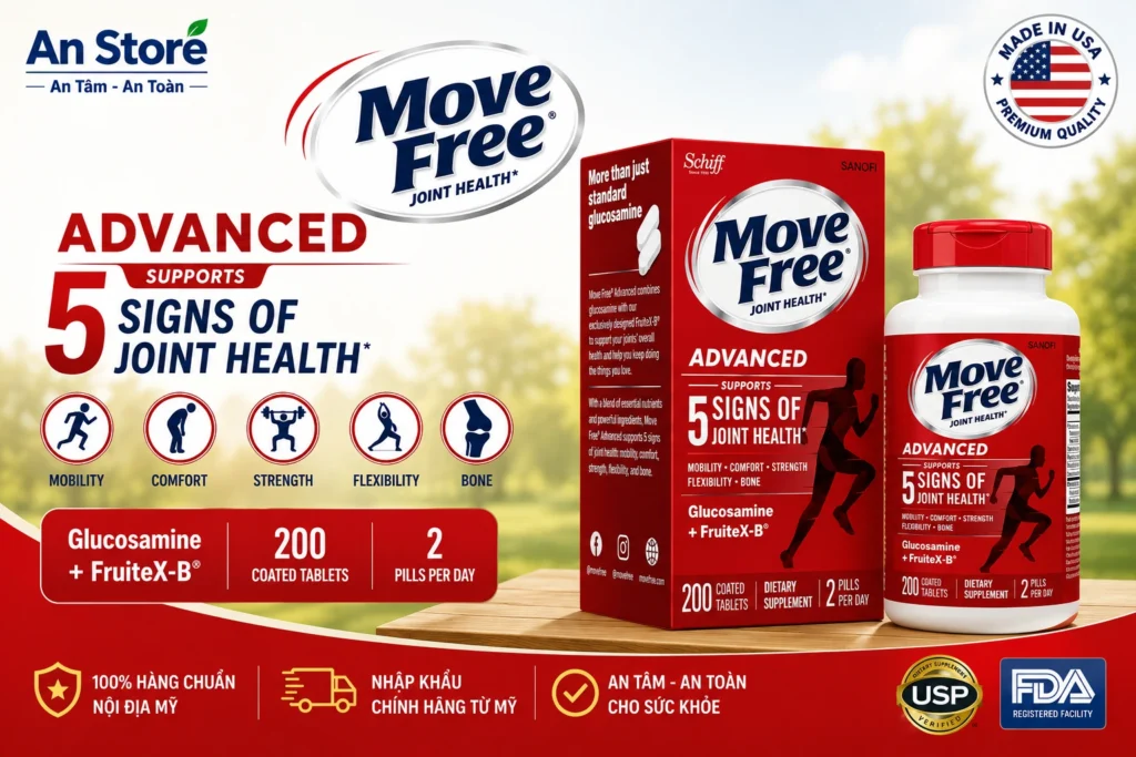 Thuốc Bổ Xương Khớp Move Free Joint Health 200 Viên Của Mỹ Chính Hãng Schiff.