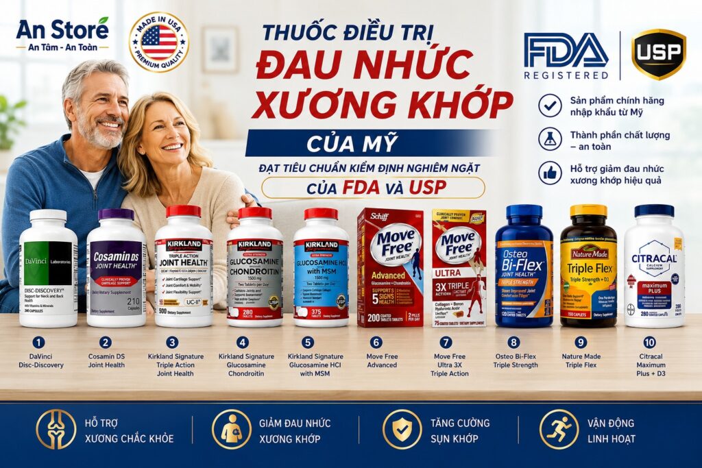 Thuốc Điều Trị Đau Nhức Xương Khớp Của Mỹ Đạt Tiêu Chuẩn Kiểm Định Nghiêm Ngặt Của FDA và USP