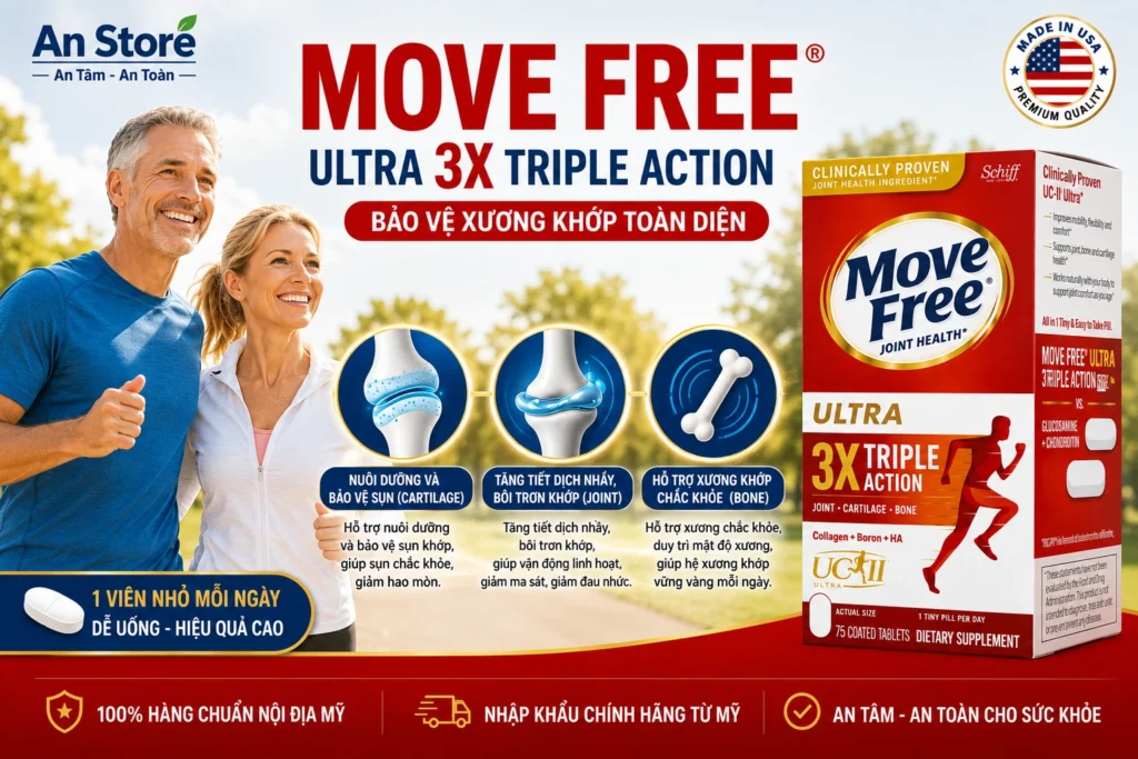 Viên Uống Bổ Xương Khớp Move Free Ultra 3X Triple Action Của Mỹ