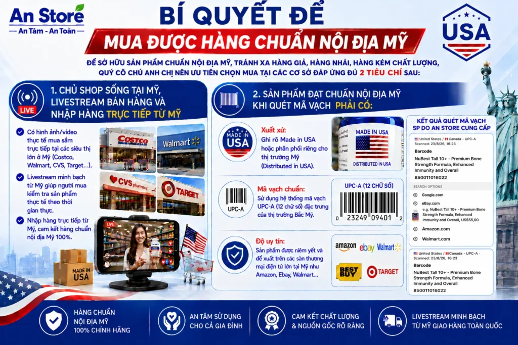 Bí Quyết Để Mua Được Hàng Chuẩn Nội Địa Mỹ, 100 Chính Hãng
