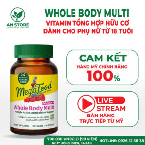 Vitamin Tổng Hợp Hữu Cơ MegaFood Women's Whole Body Multi Của Mỹ
