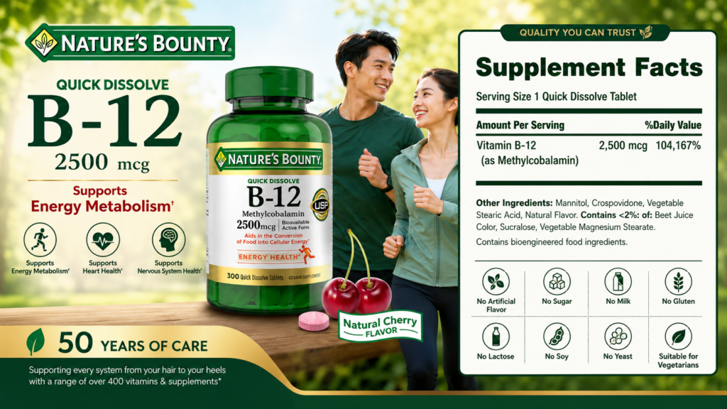 Thành Phần Viên Uống Bổ Sung Vitamin B12 Của Mỹ Natures Bounty