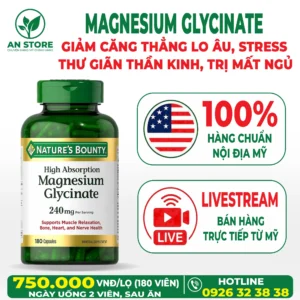 Viên Uống Magie Hữu Cơ Magnesium Glycinate 240mg Của Mỹ
