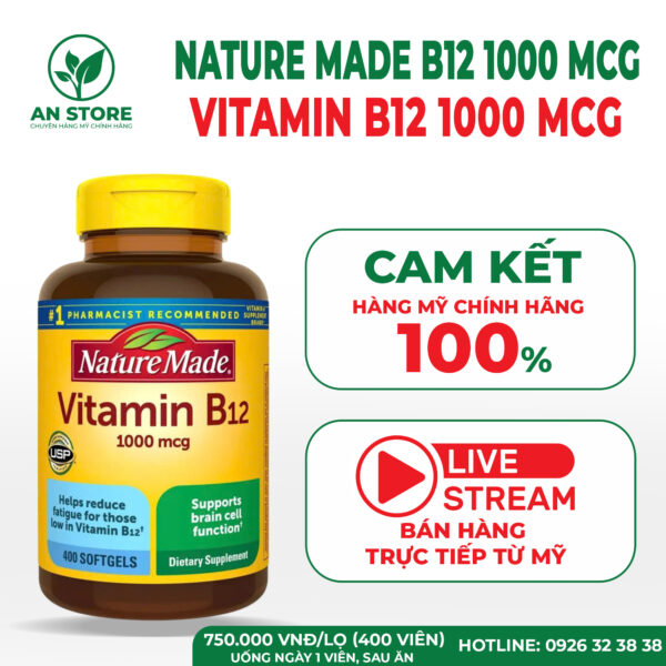 Viên Uống Vitamin B12 Của Mỹ