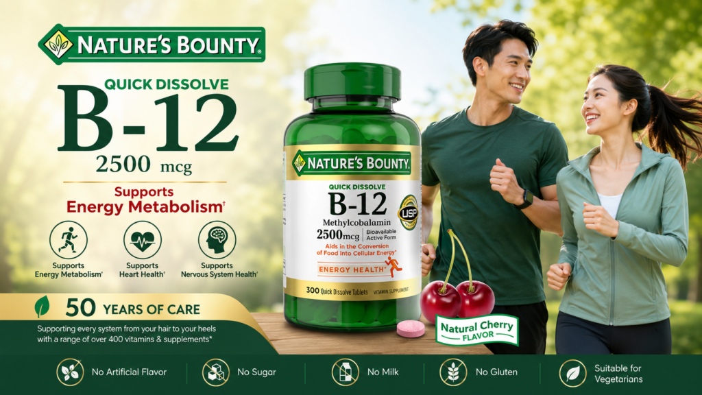 Vitamin B12 Nature's Bounty B12 2500 mcg 300 Viên Của Mỹ chính hãng