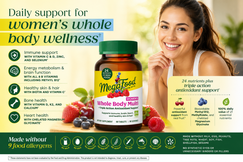 Vitamin Tổng Hợp Hữu Cơ Của Mỹ MegaFood Women's Whole Body Multi Cho Phụ Nữ Chính Hãng