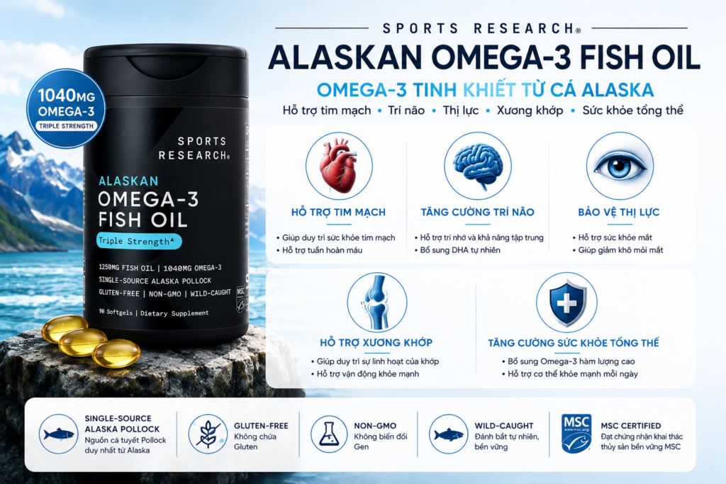 Công Dụng Tuyệt Vời Của Dầu Cá Sports Research Omega-3 Fish Oil 1250mg