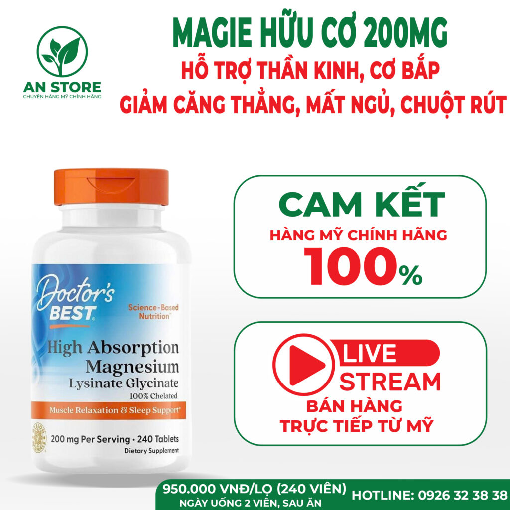 Doctor’s Best Magnesium Lysinate Glycinate 200mg