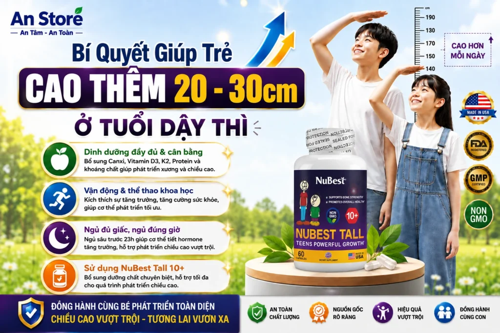 Bí Quyết Giúp Trẻ Cao Thêm 20 – 30cm Ở Tuổi Dậy Thì Chuẩn Khoa Học