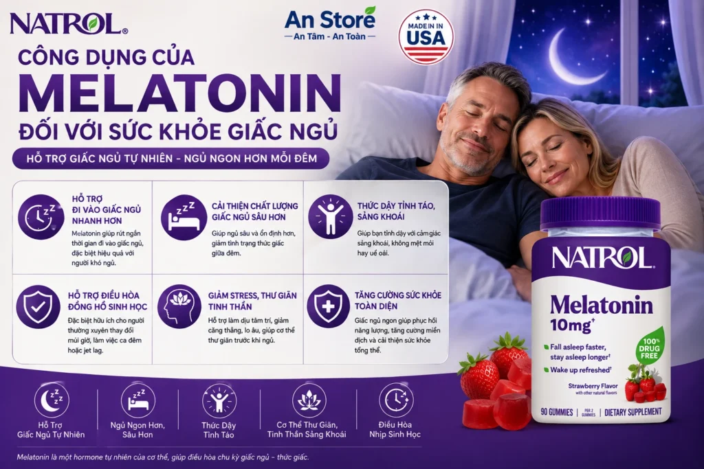 Công Dụng Của Melatonin Giúp Điều Hòa Nhịp Sinh Học Và Cải Thiện Mất Ngủ