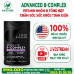 Vitamin Nhóm B Tổng Hợp Sports Research Advanced B-Complex Của Mỹ, 100% Chính Hãng
