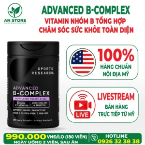 Viên Uống Sports Research Advanced B Complex Của Mỹ