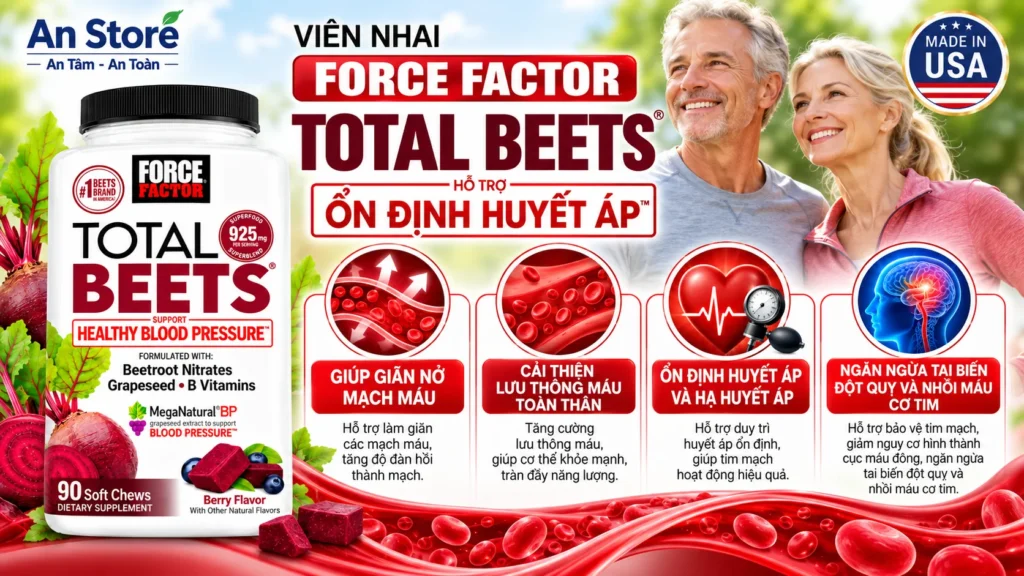 ông Dụng Cải Thiện Lưu Thông Máu Và Ổn Định Huyết Áp Của Force Factor Total Beets
