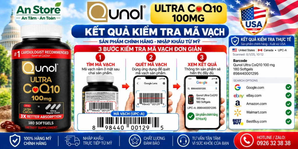 Bổ Tim CoQ10 Do An Store Cung Cấp Luôn Có Mã Vạch Chuẩn Mỹ UPC-A