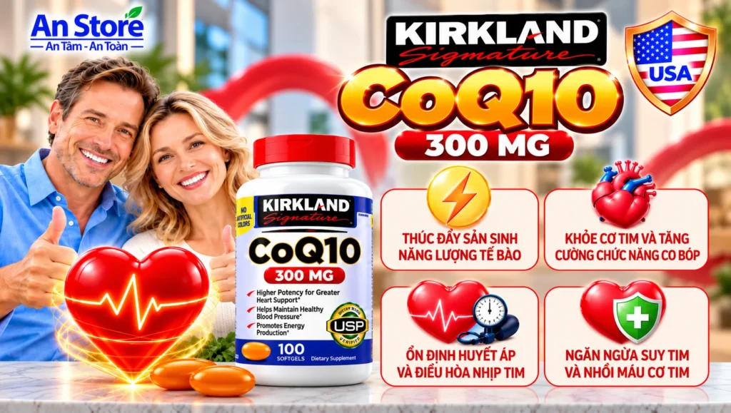 Thuốc Bổ Tim Kirkland CoQ10 300mg 100 Viên Của Mỹ